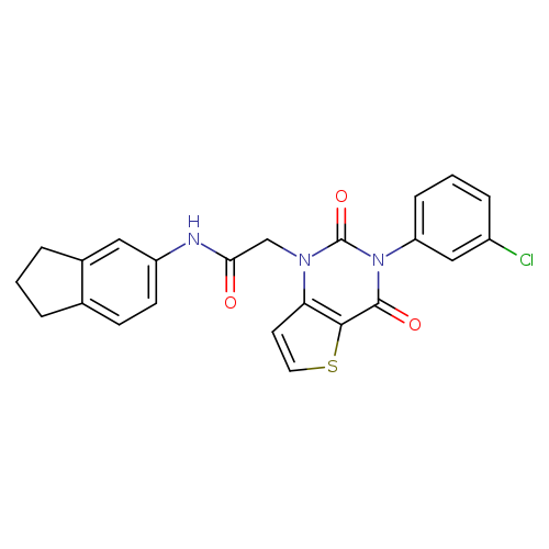 2-[3-(3-chlorophenyl)-2,4-dioxo-1H,2H,3H,4H-thieno[3,2-d]pyrimidin-1-yl]-N-(2,3-dihydro-1H-inden-5-yl)acetamide