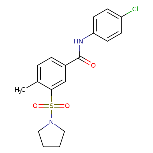 N-(4-chlorophenyl)-4-methyl-3-(1-pyrrolidinylsulfonyl)benzamide