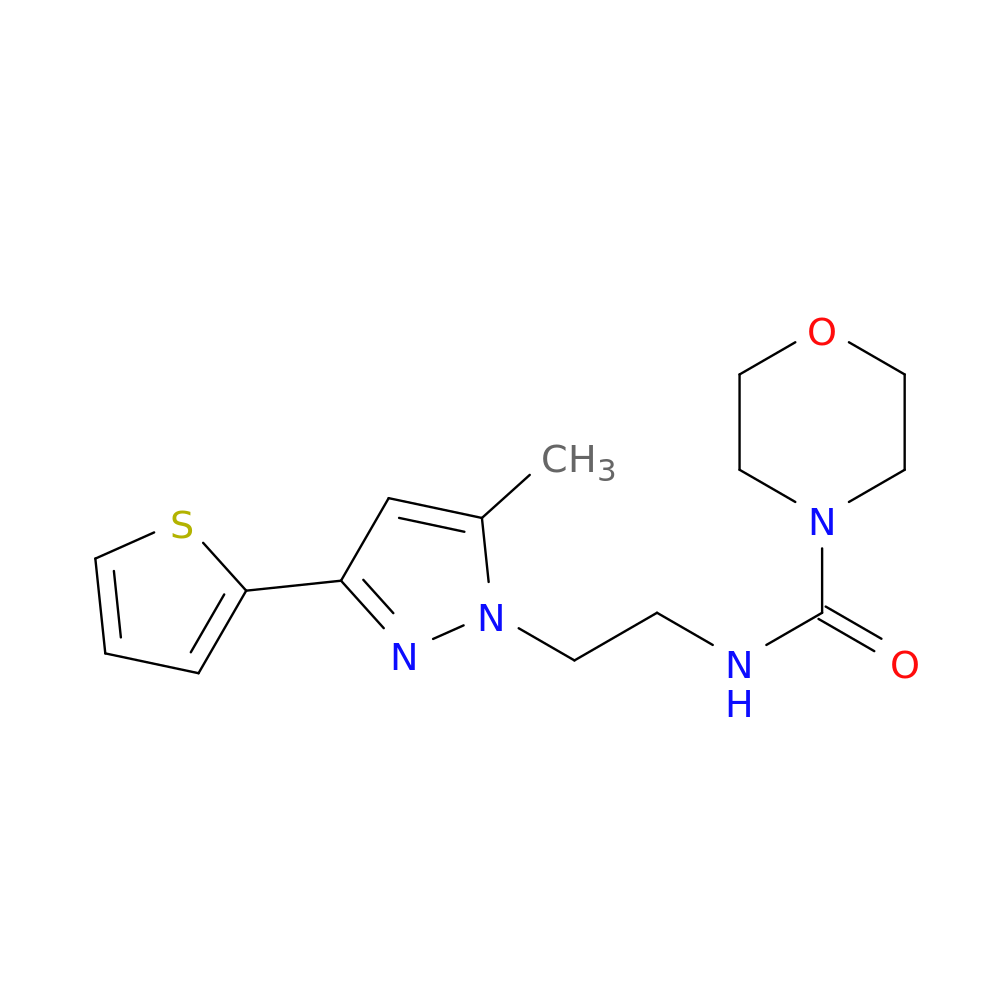 N-{2-[5-methyl-3-(thiophen-2-yl)-1H-pyrazol-1-yl]ethyl}morpholine-4-carboxamide