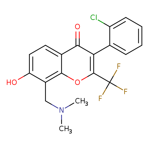 3-(2-chlorophenyl)-8-[(dimethylamino)methyl]-7-hydroxy-2-(trifluoromethyl)-4H-chromen-4-one