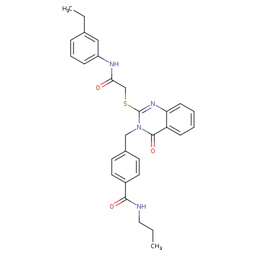 4-{[2-({[(3-ethylphenyl)carbamoyl]methyl}sulfanyl)-4-oxo-3,4-dihydroquinazolin-3-yl]methyl}-N-propylbenzamide