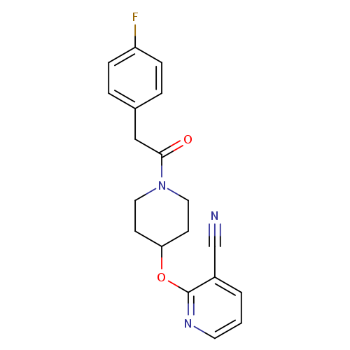 2-({1-[2-(4-fluorophenyl)acetyl]piperidin-4-yl}oxy)pyridine-3-carbonitrile