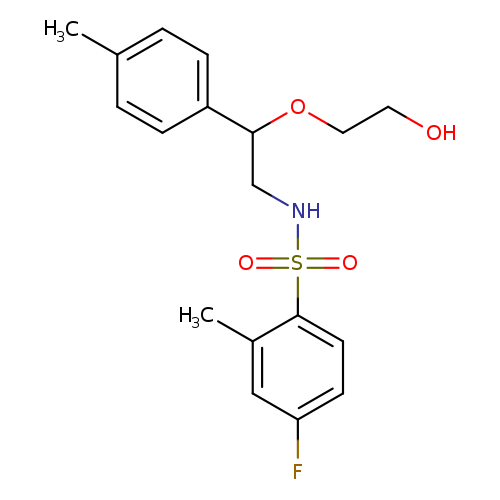 2-[2-(4-fluoro-2-methylbenzenesulfonamido)-1-(4-methylphenyl)ethoxy]ethan-1-ol