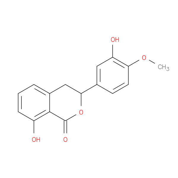 3,4-Dihydro-8-hydroxy-3-(3-hydroxy-4-methoxyphenyl) 1h-2-benzopyran-1-one