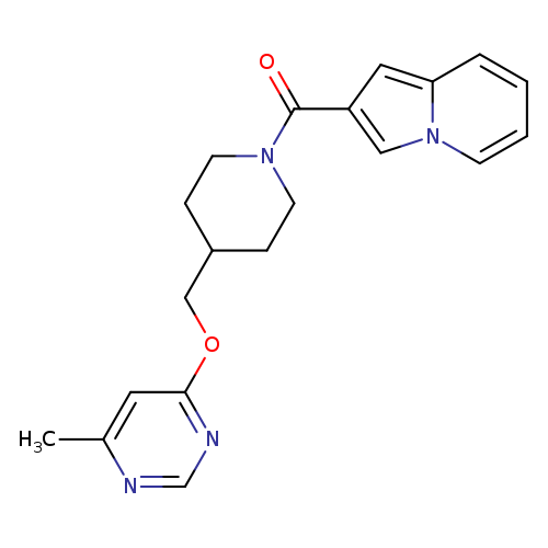 2-(4-{[(6-methylpyrimidin-4-yl)oxy]methyl}piperidine-1-carbonyl)indolizine