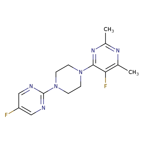 5-fluoro-4-[4-(5-fluoropyrimidin-2-yl)piperazin-1-yl]-2,6-dimethylpyrimidine