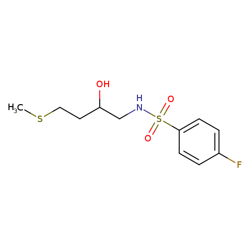 4-fluoro-N-[2-hydroxy-4-(methylsulfanyl)butyl]benzene-1-sulfonamide