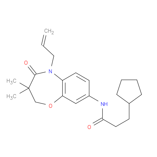 3-cyclopentyl-N-[3,3-dimethyl-4-oxo-5-(prop-2-en-1-yl)-2,3,4,5-tetrahydro-1,5-benzoxazepin-8-yl]propanamide