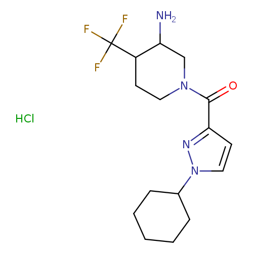 1-(1-cyclohexyl-1H-pyrazole-3-carbonyl)-4-(trifluoromethyl)piperidin-3-amine hydrochloride