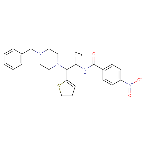 N-[1-(4-benzylpiperazin-1-yl)-1-(thiophen-2-yl)propan-2-yl]-4-nitrobenzamide