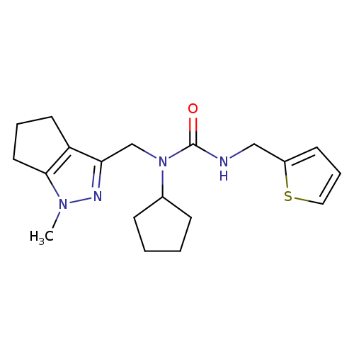 1-cyclopentyl-1-({1-methyl-1H,4H,5H,6H-cyclopenta[c]pyrazol-3-yl}methyl)-3-[(thiophen-2-yl)methyl]urea