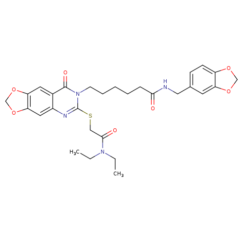 N-[(2H-1,3-benzodioxol-5-yl)methyl]-6-(6-{[(diethylcarbamoyl)methyl]sulfanyl}-8-oxo-2H,7H,8H-[1,3]dioxolo[4,5-g]quinazolin-7-yl)hexanamide