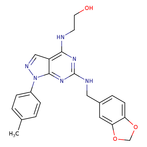 2-[(6-{[(2H-1,3-benzodioxol-5-yl)methyl]amino}-1-(4-methylphenyl)-1H-pyrazolo[3,4-d]pyrimidin-4-yl)amino]ethan-1-ol