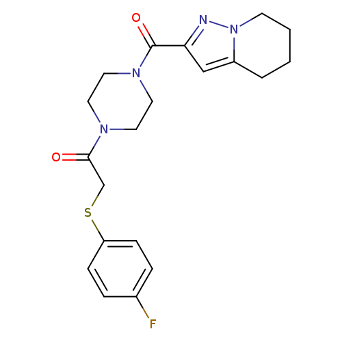 2-[(4-fluorophenyl)sulfanyl]-1-(4-{4H,5H,6H,7H-pyrazolo[1,5-a]pyridine-2-carbonyl}piperazin-1-yl)ethan-1-one
