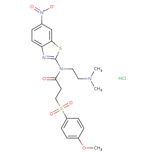 N-[2-(dimethylamino)ethyl]-3-(4-methoxybenzenesulfonyl)-N-(6-nitro-1,3-benzothiazol-2-yl)propanamide hydrochloride