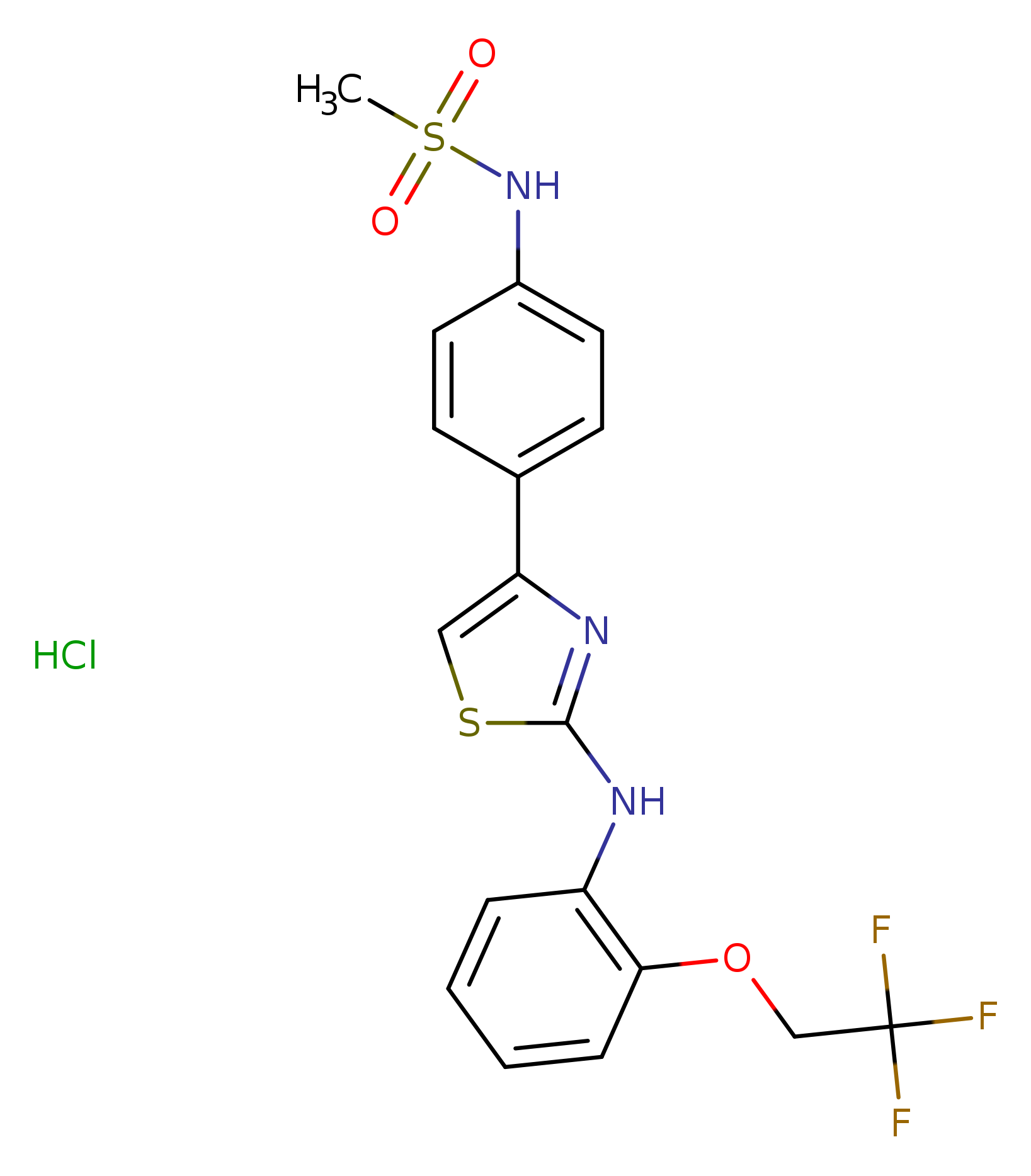 N-[4-(2-{[2-(2,2,2-trifluoroethoxy)phenyl]amino}-1,3-thiazol-4-yl)phenyl]methanesulfonamide hydrochloride
