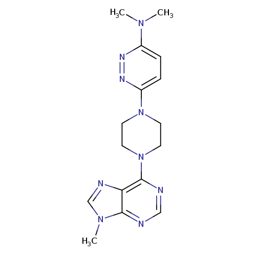 N,N-dimethyl-6-[4-(9-methyl-9H-purin-6-yl)piperazin-1-yl]pyridazin-3-amine