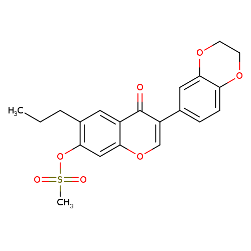 3-(2,3-dihydro-1,4-benzodioxin-6-yl)-4-oxo-6-propyl-4H-chromen-7-yl methanesulfonate