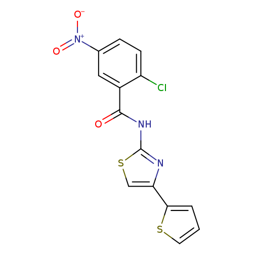 2-chloro-5-nitro-N-[4-(thiophen-2-yl)-1,3-thiazol-2-yl]benzamide