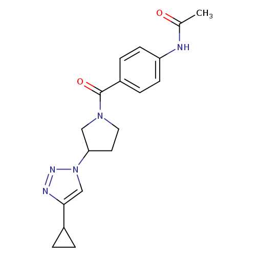 N-{4-[3-(4-cyclopropyl-1H-1,2,3-triazol-1-yl)pyrrolidine-1-carbonyl]phenyl}acetamide
