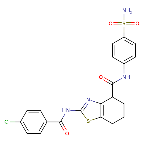 2-(4-chlorobenzamido)-N-(4-sulfamoylphenyl)-4,5,6,7-tetrahydro-1,3-benzothiazole-4-carboxamide