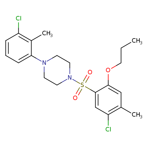 1-(3-chloro-2-methylphenyl)-4-(5-chloro-4-methyl-2-propoxybenzenesulfonyl)piperazine