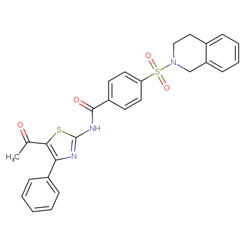 N-(5-acetyl-4-phenyl-1,3-thiazol-2-yl)-4-(1,2,3,4-tetrahydroisoquinoline-2-sulfonyl)benzamide