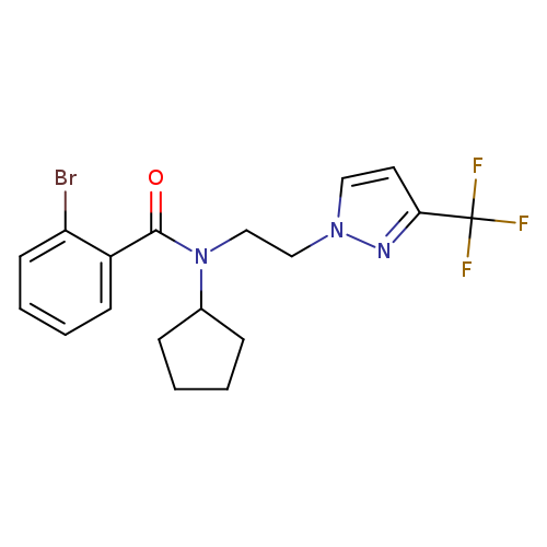 2-bromo-N-cyclopentyl-N-{2-[3-(trifluoromethyl)-1H-pyrazol-1-yl]ethyl}benzamide