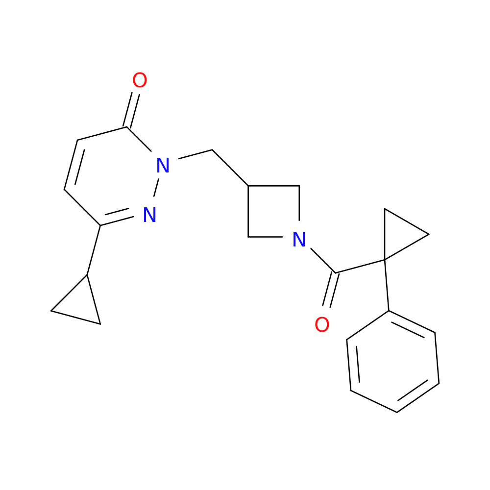 6-cyclopropyl-2-{[1-(1-phenylcyclopropanecarbonyl)azetidin-3-yl]methyl}-2,3-dihydropyridazin-3-one