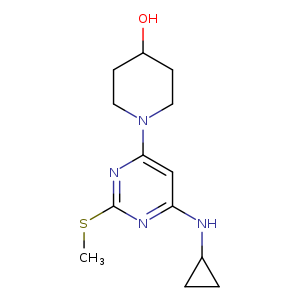 1-(6-(Cyclopropylamino)-2-(methylthio)pyrimidin-4-yl)piperidin-4-ol