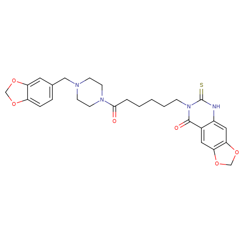 7-(6-{4-[(2H-1,3-benzodioxol-5-yl)methyl]piperazin-1-yl}-6-oxohexyl)-6-sulfanylidene-2H,5H,6H,7H,8H-[1,3]dioxolo[4,5-g]quinazolin-8-one