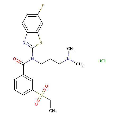 N-[3-(dimethylamino)propyl]-3-(ethanesulfonyl)-N-(6-fluoro-1,3-benzothiazol-2-yl)benzamide hydrochloride
