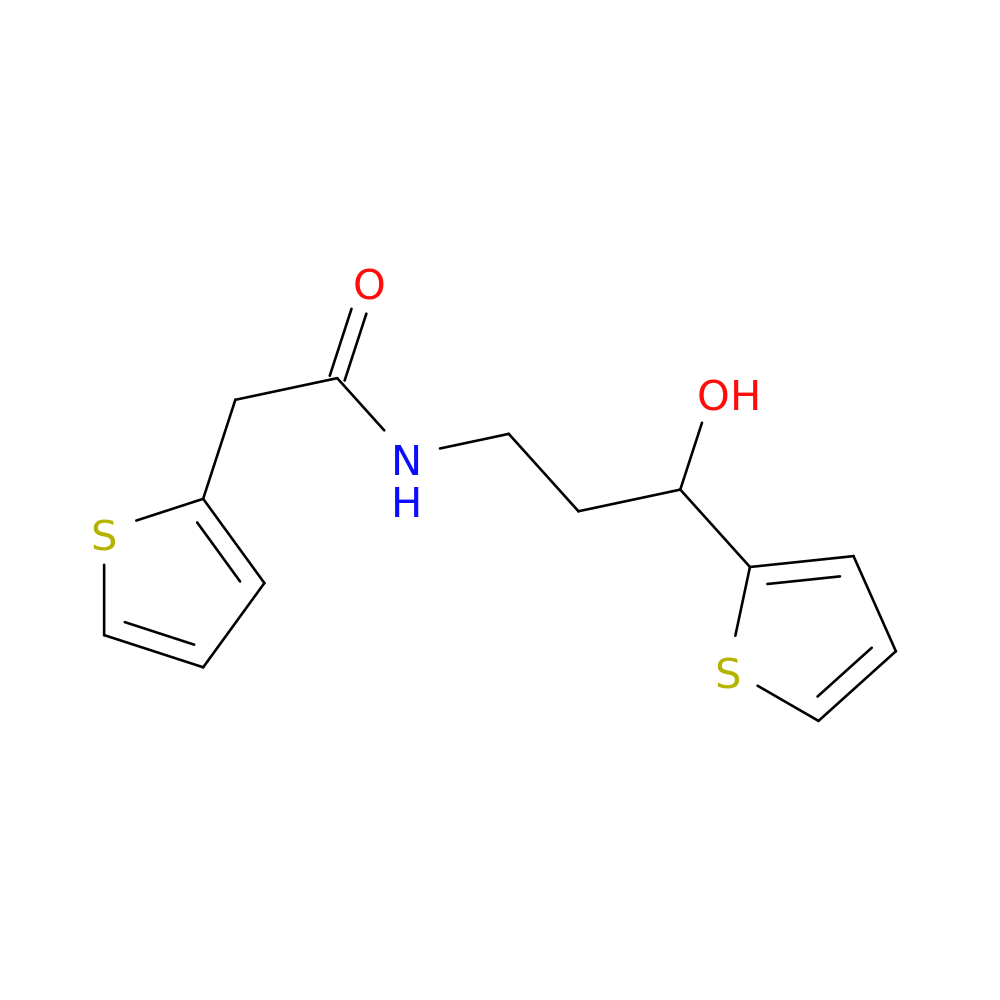 N-[3-hydroxy-3-(thiophen-2-yl)propyl]-2-(thiophen-2-yl)acetamide