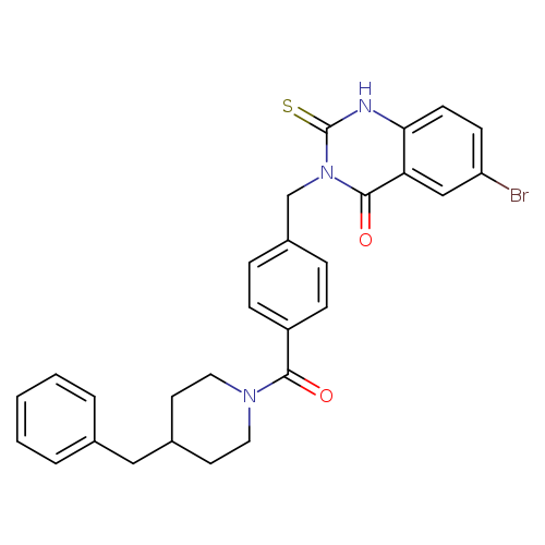3-{[4-(4-benzylpiperidine-1-carbonyl)phenyl]methyl}-6-bromo-2-sulfanylidene-1,2,3,4-tetrahydroquinazolin-4-one