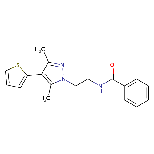 N-{2-[3,5-dimethyl-4-(thiophen-2-yl)-1H-pyrazol-1-yl]ethyl}benzamide