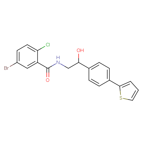 5-bromo-2-chloro-N-{2-hydroxy-2-[4-(thiophen-2-yl)phenyl]ethyl}benzamide