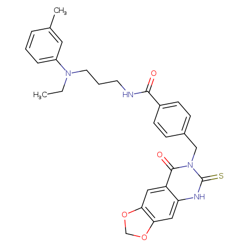 N-{3-[ethyl(3-methylphenyl)amino]propyl}-4-({8-oxo-6-sulfanylidene-2H,5H,6H,7H,8H-[1,3]dioxolo[4,5-g]quinazolin-7-yl}methyl)benzamide