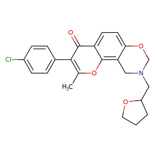 3-(4-chlorophenyl)-2-methyl-9-[(oxolan-2-yl)methyl]-4H,8H,9H,10H-chromeno[8,7-e][1,3]oxazin-4-one