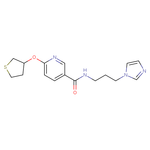 N-[3-(1H-imidazol-1-yl)propyl]-6-(thiolan-3-yloxy)pyridine-3-carboxamide