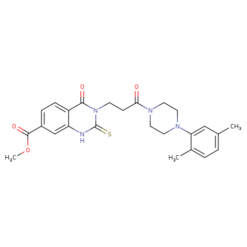 methyl 3-{3-[4-(2,5-dimethylphenyl)piperazin-1-yl]-3-oxopropyl}-4-oxo-2-sulfanylidene-1,2,3,4-tetrahydroquinazoline-7-carboxylate
