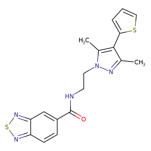 N-{2-[3,5-dimethyl-4-(thiophen-2-yl)-1H-pyrazol-1-yl]ethyl}-2,1,3-benzothiadiazole-5-carboxamide