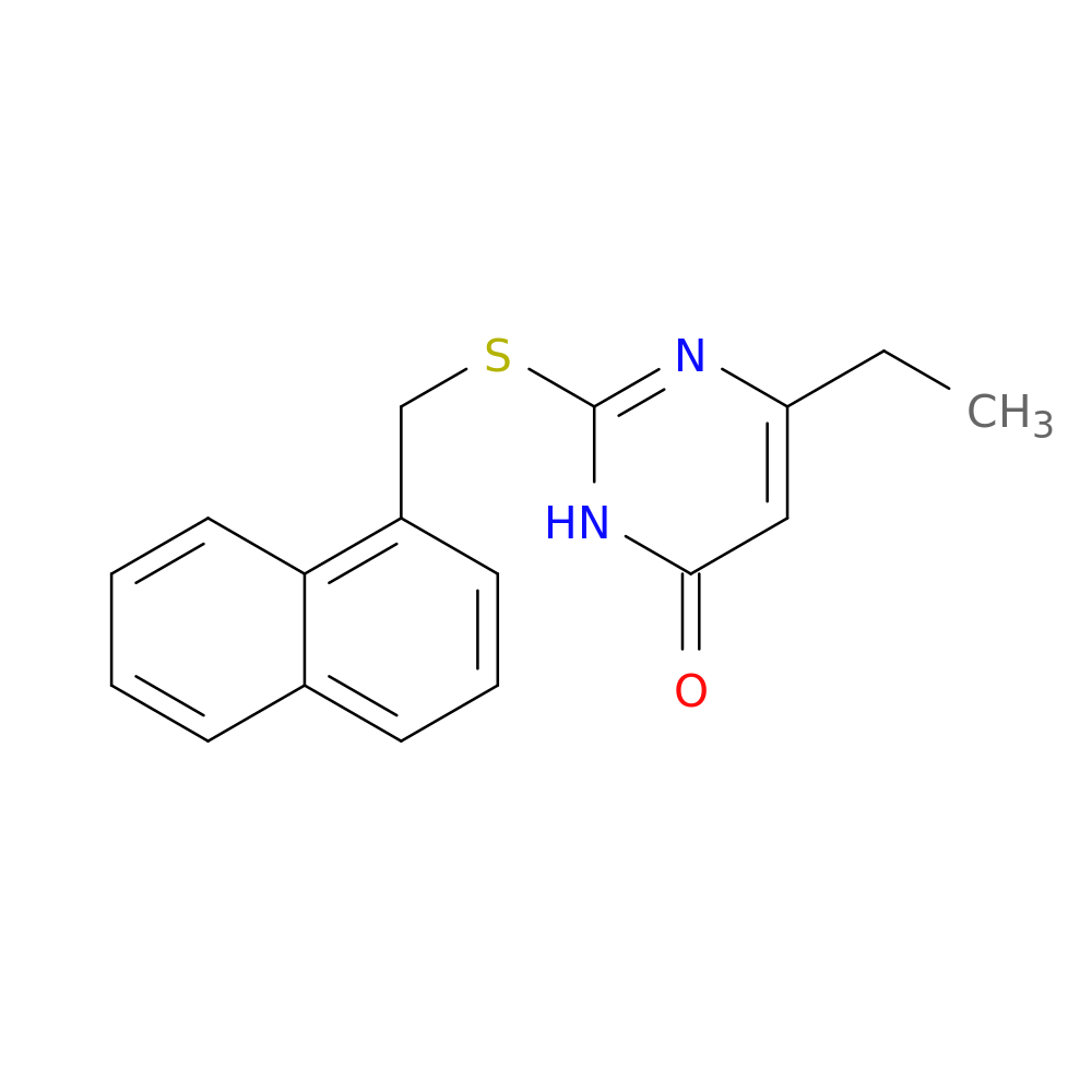 6-ethyl-2-{[(naphthalen-1-yl)methyl]sulfanyl}-3,4-dihydropyrimidin-4-one