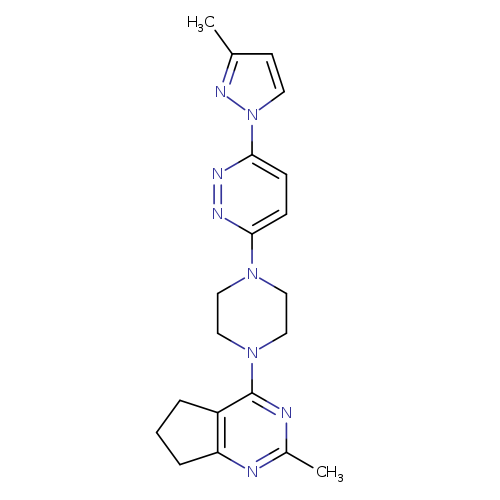 3-(3-methyl-1H-pyrazol-1-yl)-6-(4-{2-methyl-5H,6H,7H-cyclopenta[d]pyrimidin-4-yl}piperazin-1-yl)pyridazine