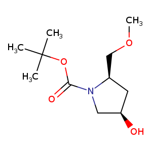 1-Pyrrolidinecarboxylic acid, 4-hydroxy-2-(methoxymethyl)-, 1,1-dimethylethyl ester, (2R,4R)-