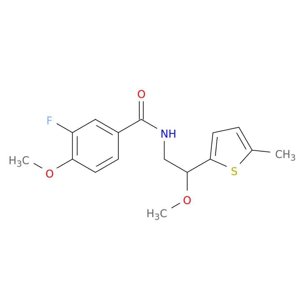 3-fluoro-4-methoxy-N-[2-methoxy-2-(5-methylthiophen-2-yl)ethyl]benzamide