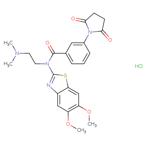 N-(5,6-dimethoxy-1,3-benzothiazol-2-yl)-N-[2-(dimethylamino)ethyl]-3-(2,5-dioxopyrrolidin-1-yl)benzamide hydrochloride