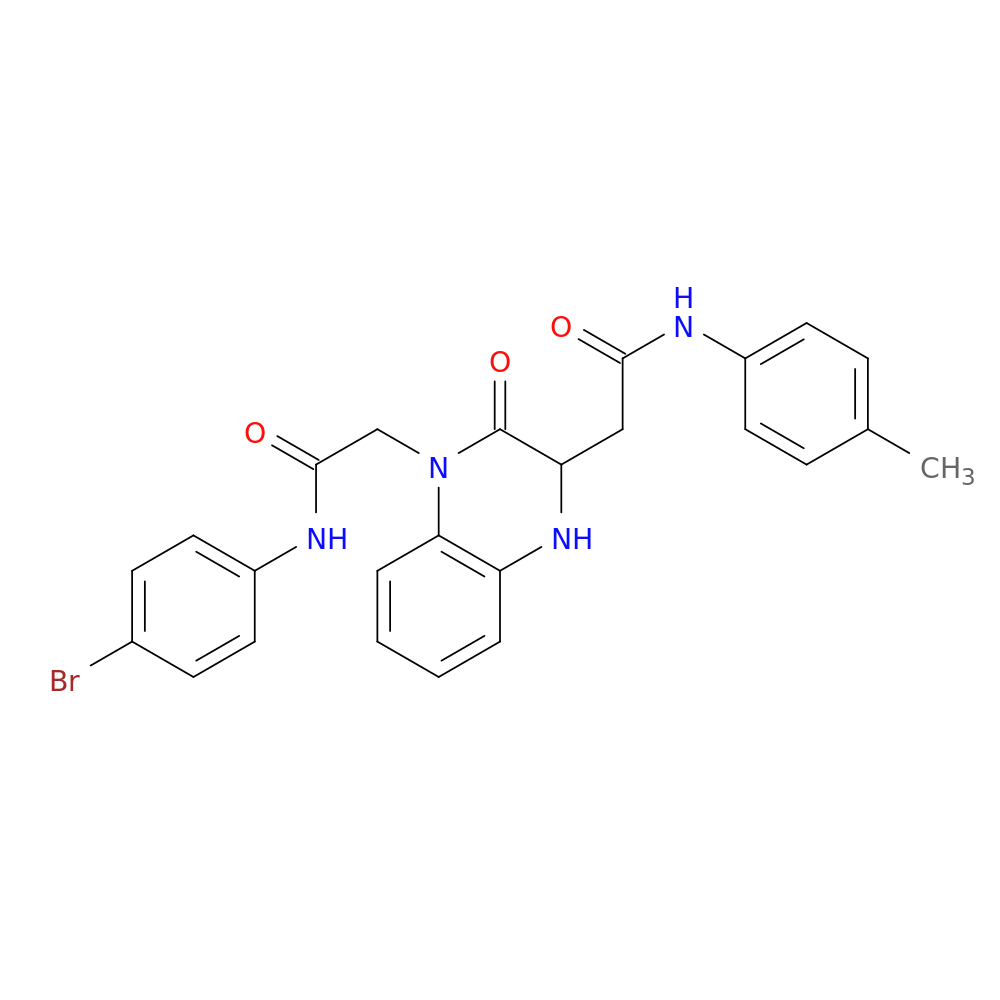 N-(4-bromophenyl)-2-(3-{[(4-methylphenyl)carbamoyl]methyl}-2-oxo-1,2,3,4-tetrahydroquinoxalin-1-yl)acetamide