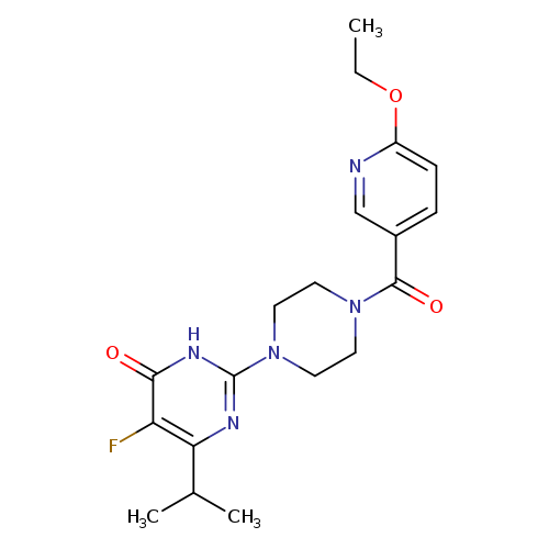 2-[4-(6-ethoxypyridine-3-carbonyl)piperazin-1-yl]-5-fluoro-6-(propan-2-yl)-3,4-dihydropyrimidin-4-one