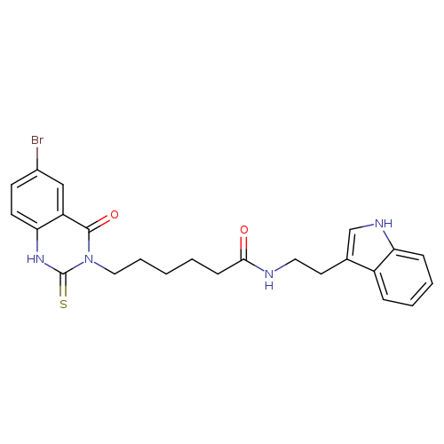 6-(6-bromo-4-oxo-2-sulfanylidene-1,2,3,4-tetrahydroquinazolin-3-yl)-N-[2-(1H-indol-3-yl)ethyl]hexanamide