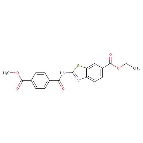ethyl 2-(4-methyloxycarbonylphenylcarboxamido)-1,3-benzothiazole-6-carboxylate
